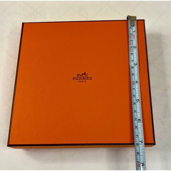 Hermes Empty Small Box Square Gift Present Storage Box 7"x7"x1.25" - Picture 5 of 6